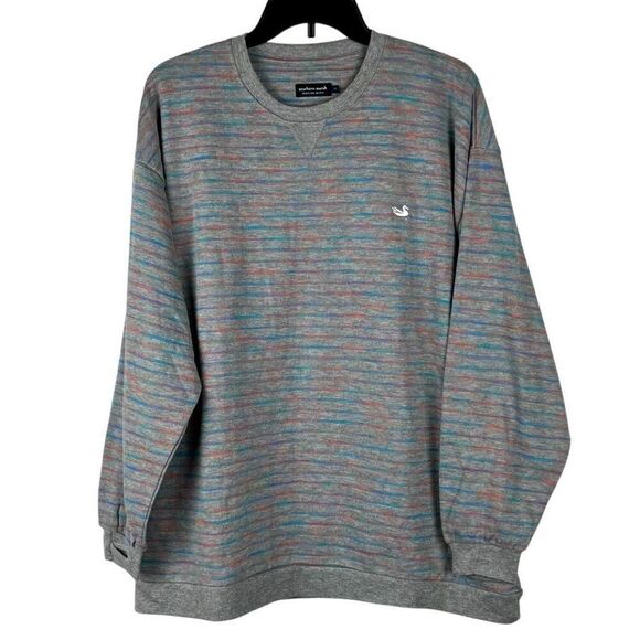 Southern Marsh Multicolored Strips Gray Seawash Rally Sweatshirt Medium - Picture 1 of 11